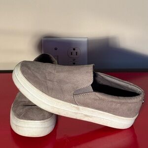 Women's Slip-On Suede Loafers - Gray